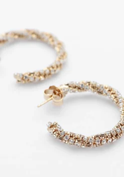 goudkleurig lott. gioielli oorbellen twisted tennis creole m