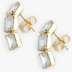goudkleurig lott. gioielli oorbellen triple curved earring