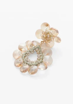 goudkleurig lott. gioielli oorbellen flower double drop