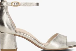 goudkleurig paul green sandalen met hak 6140