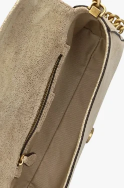 goudkleurig pinko schoudertas love one mini slouchy