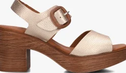 goudkleurig stefano lauran sandalen met hak 930