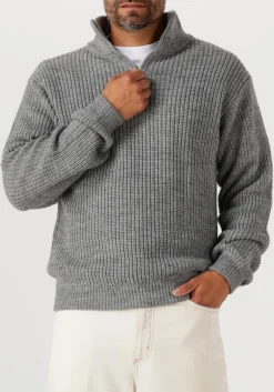 grijze american vintage trui crashway half zip h