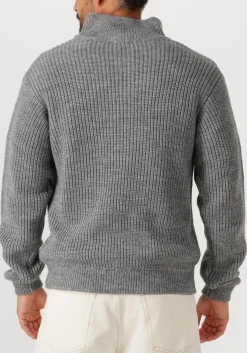 grijze american vintage trui crashway half zip h