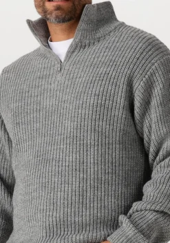 grijze american vintage trui crashway half zip h