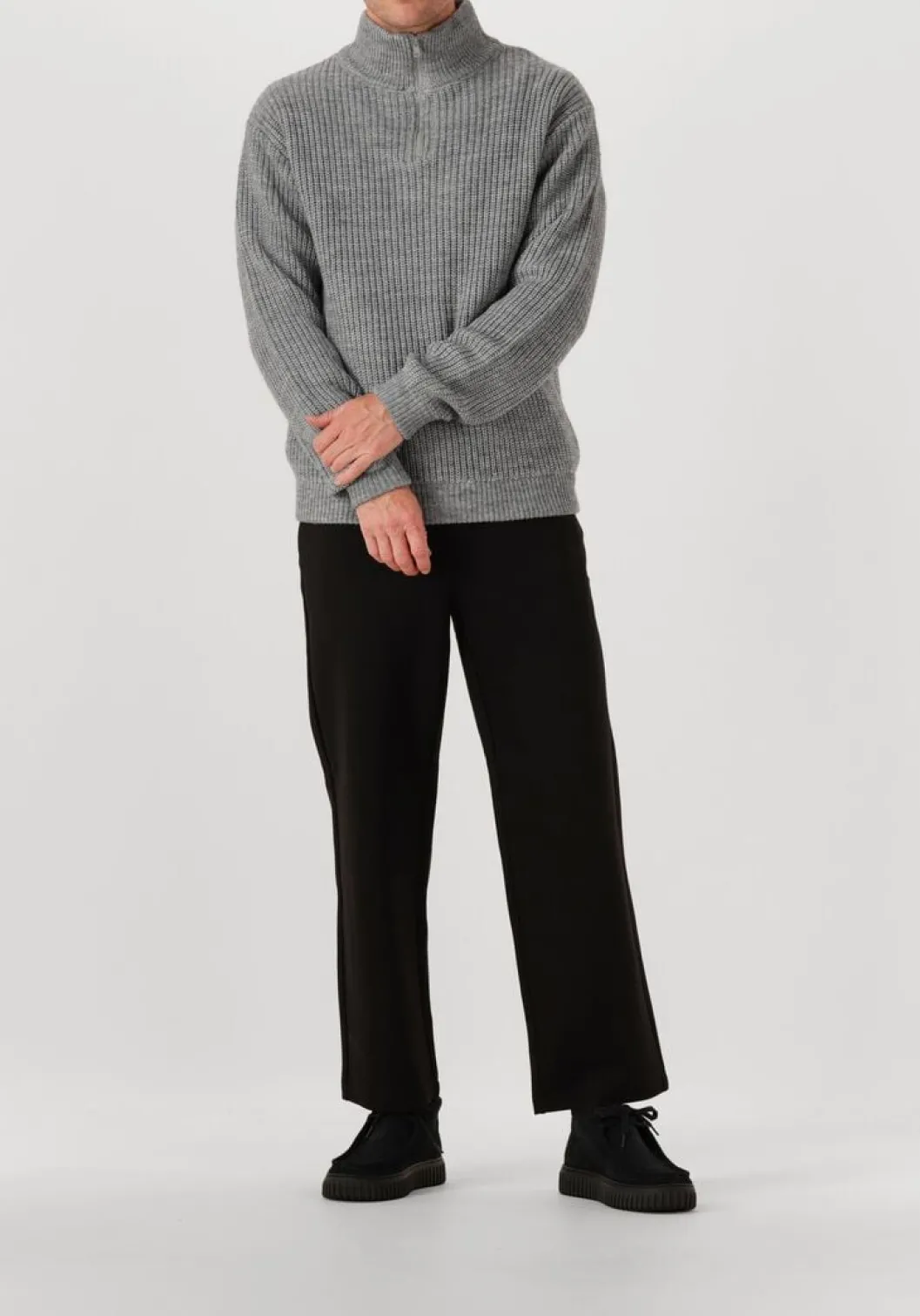 grijze american vintage trui crashway half zip h