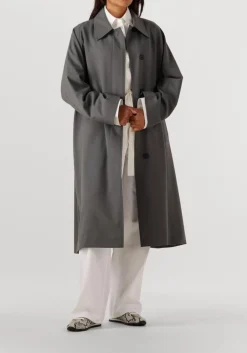 grijze closed mantel car coat