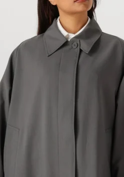 grijze closed mantel car coat