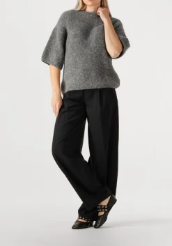 grijze closed trui crew short sleeve