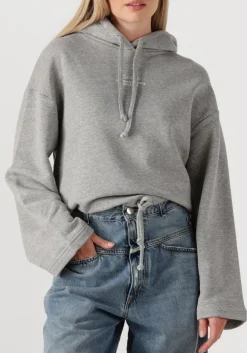 grijze closed trui logo hoodie