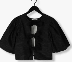 grijze co'couture blouses zebra bow blouse