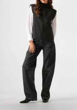 grijze co'couture gilet kaya rib turtleneck vest