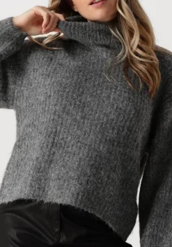 grijze co'couture trui coralie roll knit
