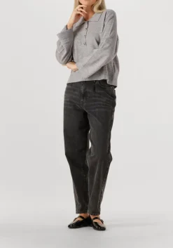 grijze co'couture trui mila polo knit