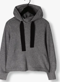 grijze co'couture trui row hoodie knit