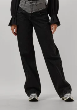 grijze co'couture wide jeans grey mix block long jeans