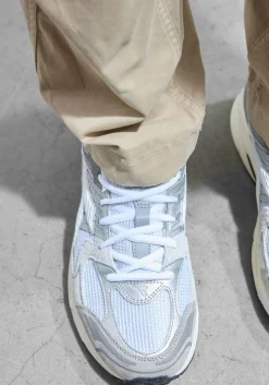 grijze diadora lage sneakers mesh combi runner