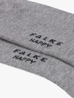 grijze falke sokken happy 2p