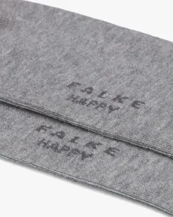 grijze falke sokken happy 2p