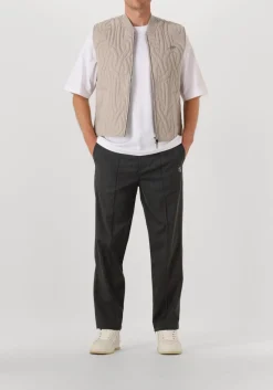 grijze filling pieces chino coach pants twill wool