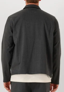 grijze filling pieces overshirts coach jacket twill wool