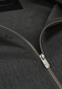 grijze filling pieces overshirts coach jacket twill wool