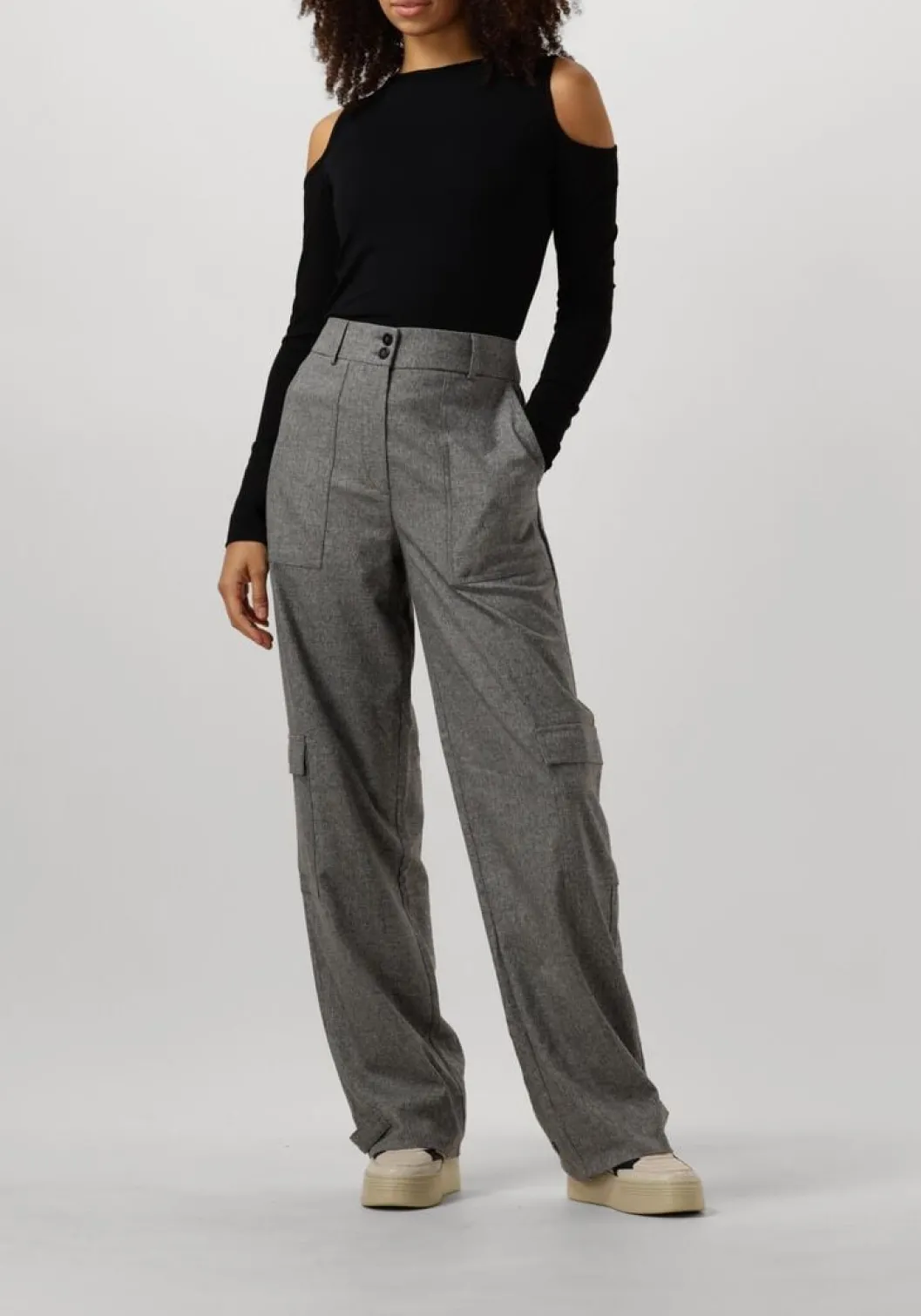 grijze fiveunits cargobroeken sophia cargo strap 438