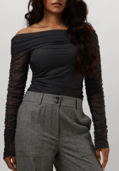 grijze gestuz top messigz offshoulder