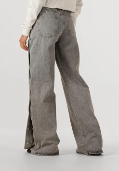 grijze haute l'amitié wide jeans side panel button tall jeans
