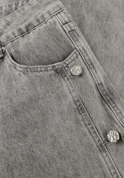 grijze haute l'amitié wide jeans side panel button tall jeans