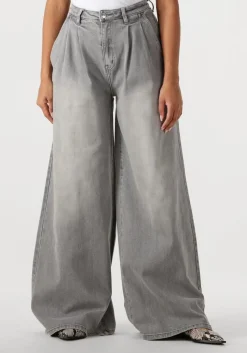 grijze janice wide jeans jeans wijde pijp stretch dollar