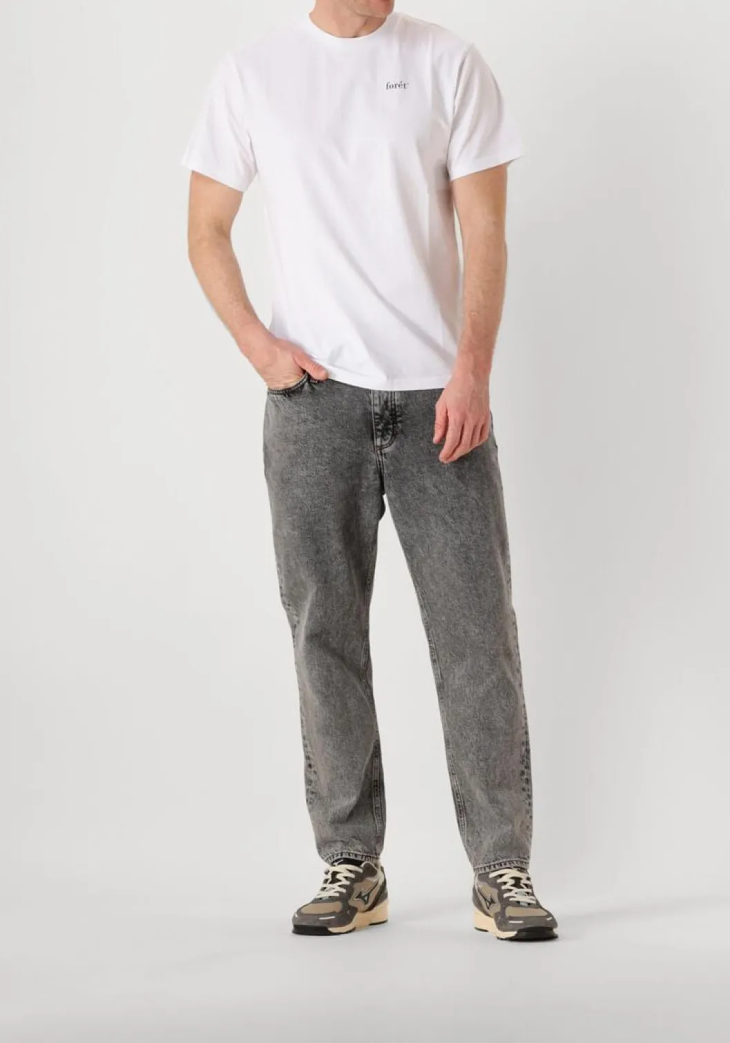 grijze mizuno lage sneakers sky medal heren