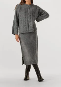 grijze mos mosh midirok mmbryndis knit skirt
