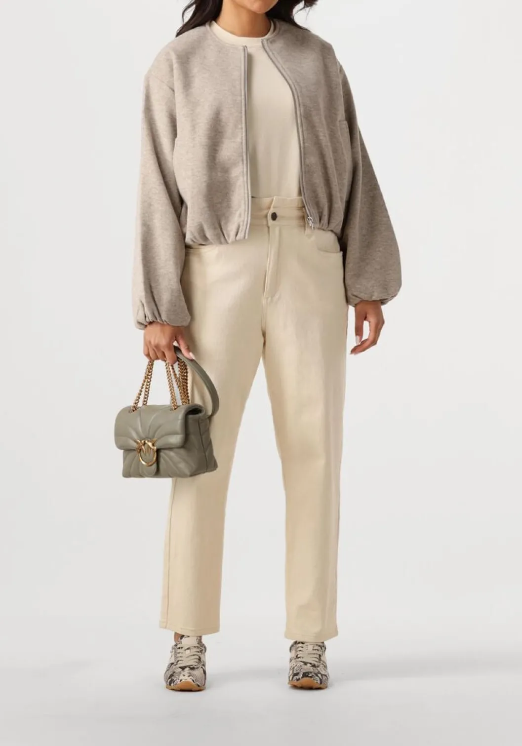 grijze pinko schoudertas love puff mini