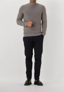 grijze profuomo coltrui pullover mock neck boiled wool