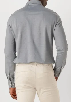 grijze profuomo klassiek overhemd shirt x-cutaway japanese knitted