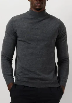 grijze profuomo trui pullover mock