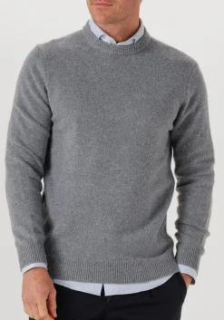 grijze profuomo trui pullover crew neck woolblend