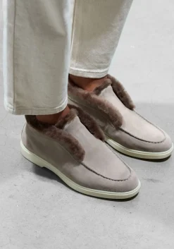 grijze santoni instappers sue vacht instapper