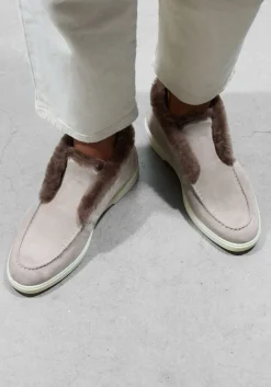 grijze santoni instappers sue vacht instapper