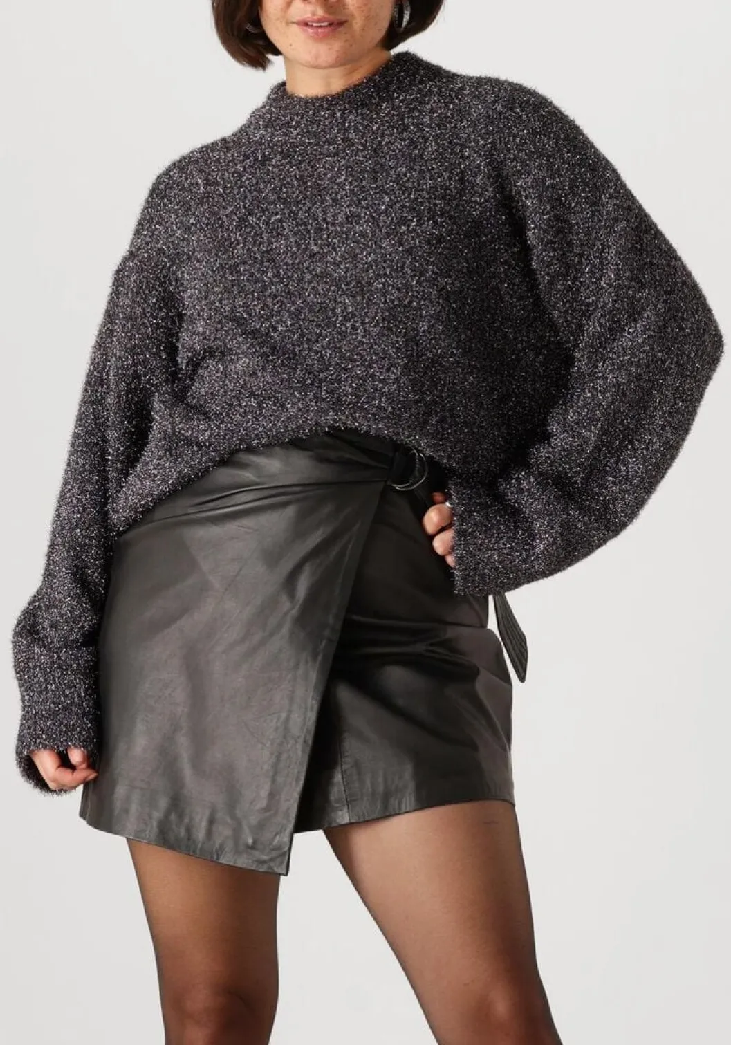 grijze second female trui lamilla knit o-neck