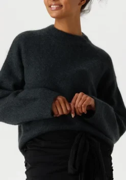 grijze second female trui brook knit drop shoulder o-neck