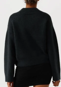 grijze second female trui brook knit drop shoulder o-neck