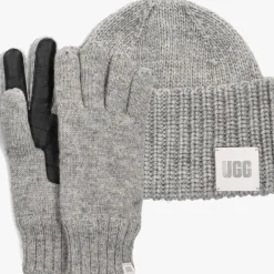 grijze ugg handschoenen knit beanie and glove set