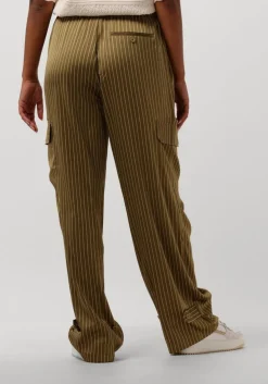 groene dante6 lange broeken zijden krijtstreepbroek