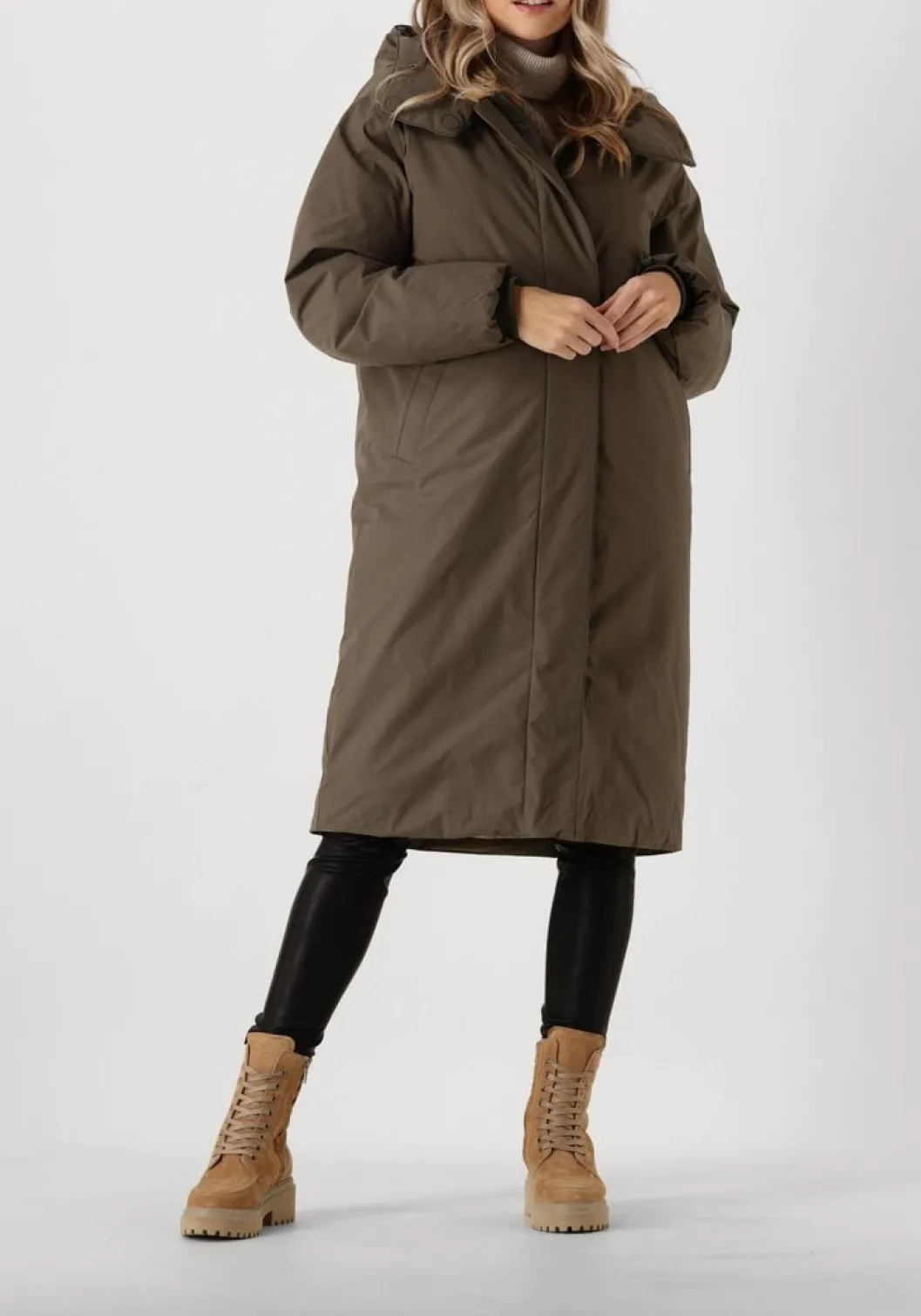 groene elvine gewatteerde jas saira