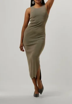 groene gestuz midi jurk briellegz sl rib dress