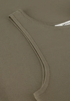 groene gestuz midi jurk briellegz sl rib dress