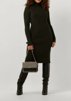 groene janice mini jurk jurk gebreid kol travis
