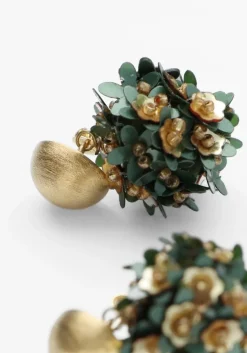 groene lott. gioielli sieraad sequin flower globe earrings s